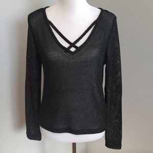 H&M | Divided Black shimmer sheer top